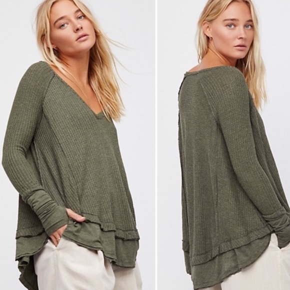 Free People Tops - Free People Laguna Thermal XS Moss Green
